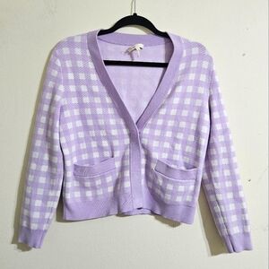 Maje Checkered Cardigan